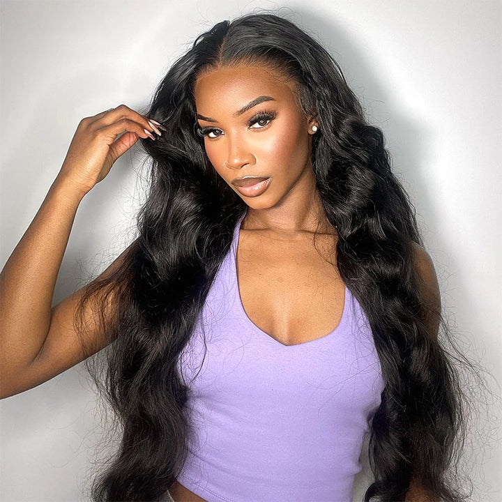 Bling Hair Pre-Everything Glueless Human Hair Wigs Ready to Wear Body Wave 13x4 Lace Frontal Wig Bleached Knots