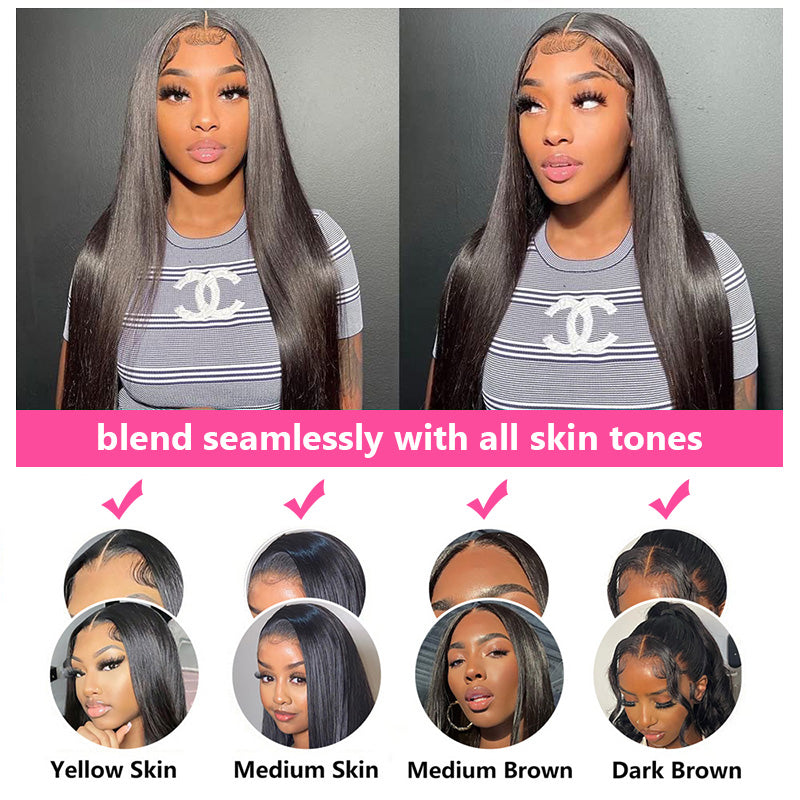 Bling Hair 13x4 13x6 Full Frontal Pull & Go Glueless Straight Human Hair Wigs Pre-Everything