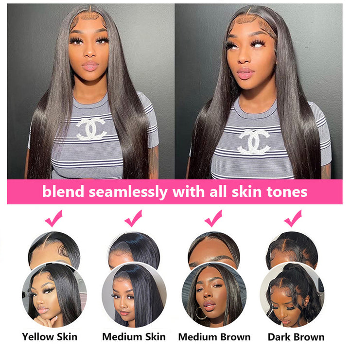 Bling Hair 13x4 13x6 Full Frontal Pull & Go Glueless Straight Human Hair Wigs Pre-Everything