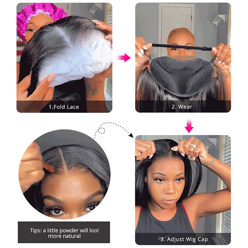 Glueless Curly Human Hair Wigs Ready to Wear Pre-Everything 13x4 Lace Frontal Wig