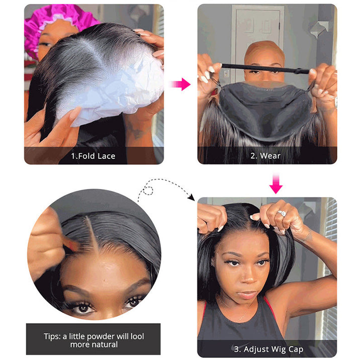 Glueless Curly Human Hair Wigs Ready to Wear Pre-Everything 13x4 Lace Frontal Wig
