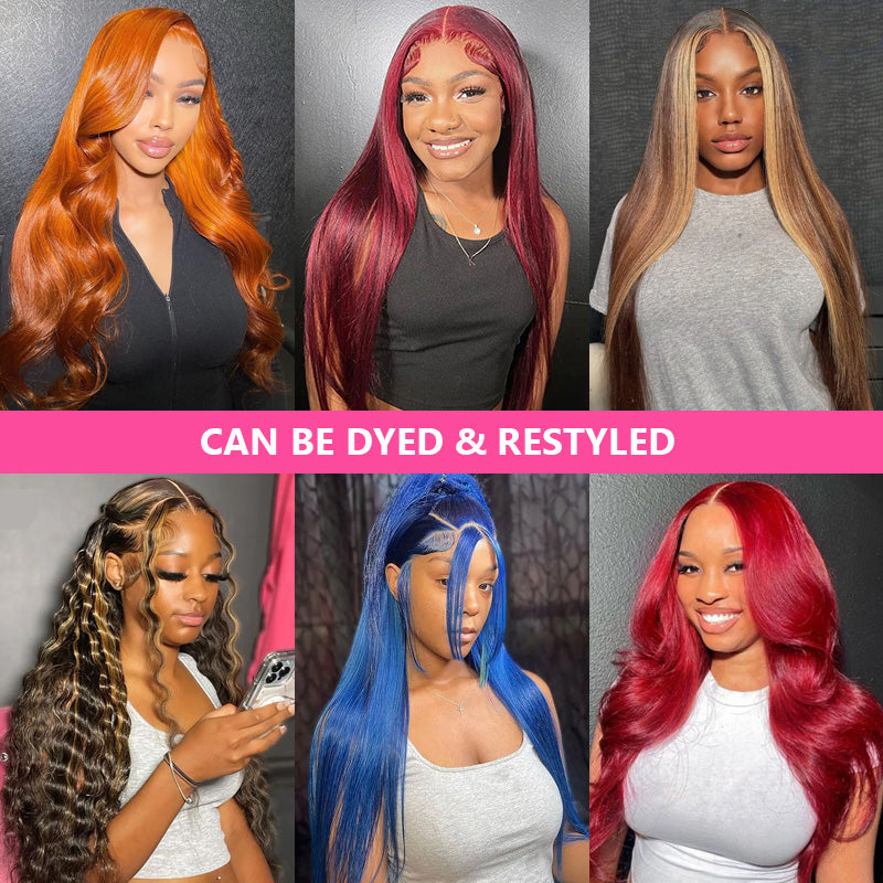 Bling Hair Pre-Everything Glueless Human Hair Wigs Ready to Wear Body Wave 13x4 Lace Frontal Wig Bleached Knots