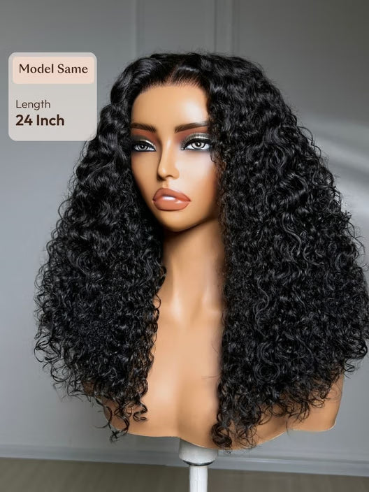 Pull Go 13x6 13x4 Bye-Bye Slip™ Put On And Go Glueless Fluffy Curly Drawstring Wig
