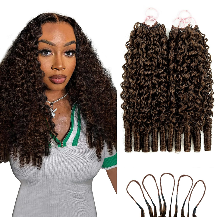 Bling Hair New In #4 Burmese Curly Crochet Human Hair for Boho Braids Miracle Knots Friendly Plush Texture Time-Saving Wear