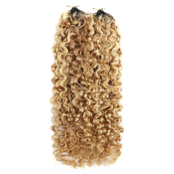Bling Hair New In #27/613 Mixed Color Water Deep Wave Feather Crochet Human Hair Extensions