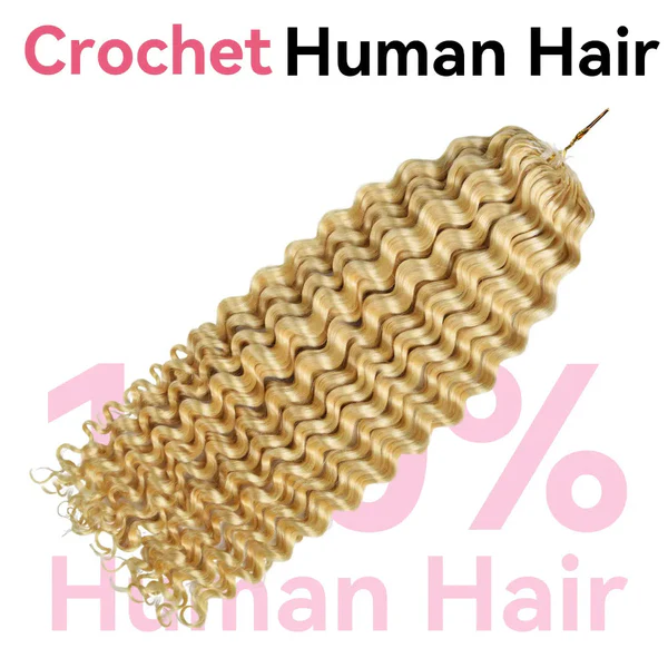 Bling Hair New In #613 Deep Wave Crochet Human Hair Extensions Designed for Miracle Knots Boho Braids Plush Texture Time-Saving Wear