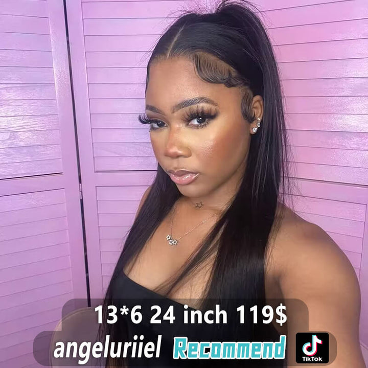 30 Inch 13x6 Bone Straight Lace Front Human Hair Wigs 150% Transparen Lace Wig
