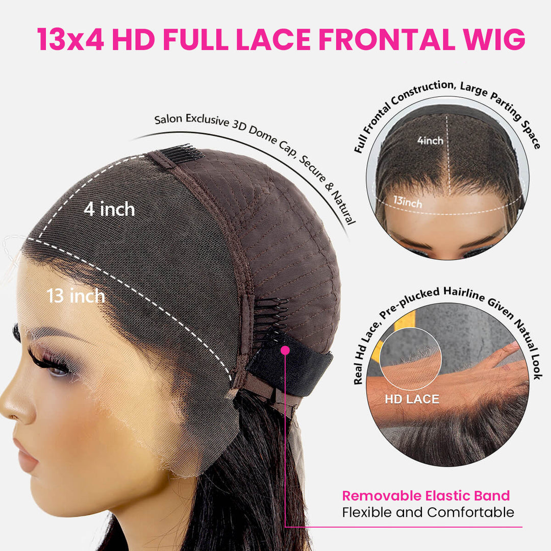 13x4 HD Full Lace Frontal Body Wave Human Hair Wigs