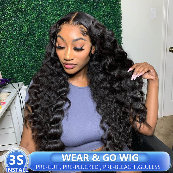 Pre Plucked Loose Deep Wave Wear & Go Pre-Cut Lace Glueless Wig Beginner Friendly
