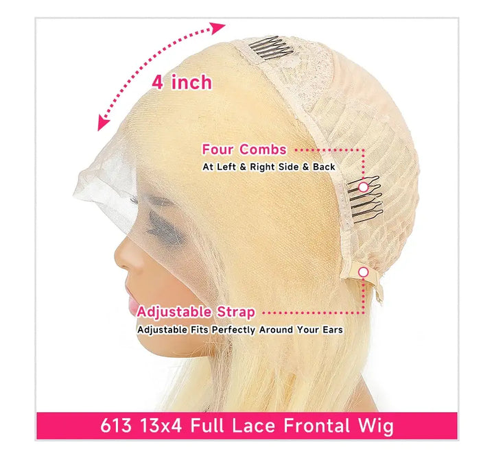Loose Deep Wave HD Transparent Lace 613 Blonde Human Hair Wigs