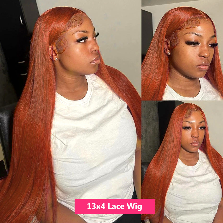 Bling Hair Glueless 7x5 Lace Closure Wig Put On and Go Ginger 13x4 13x6 Lace Frontal Human Hair Wigs