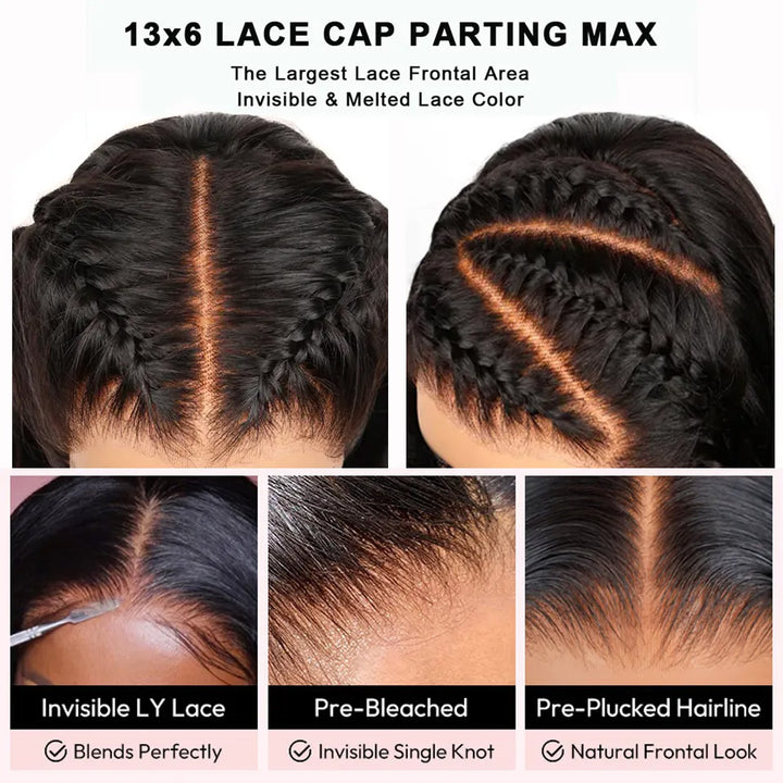 Deep Wave Pull Go Glueless 13x6 13x4 Full Lace Frontal Human Hair Wigs