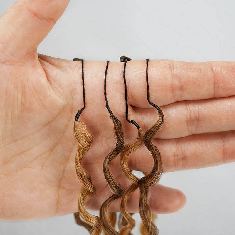 Highlight #P4/27 Burmese Curly Crochet Weave Hair Machine Made Feather Crochet Human Hair Extension