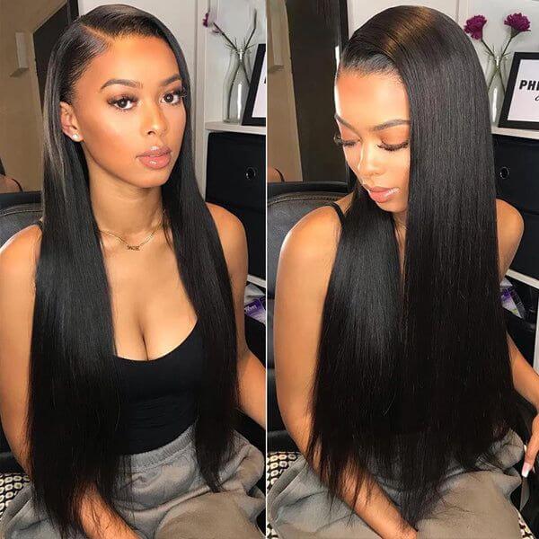 250% Density Silk Straight Super Double Drawn Hair Wig 13x4 Lace Frontal Human Hair Wigs