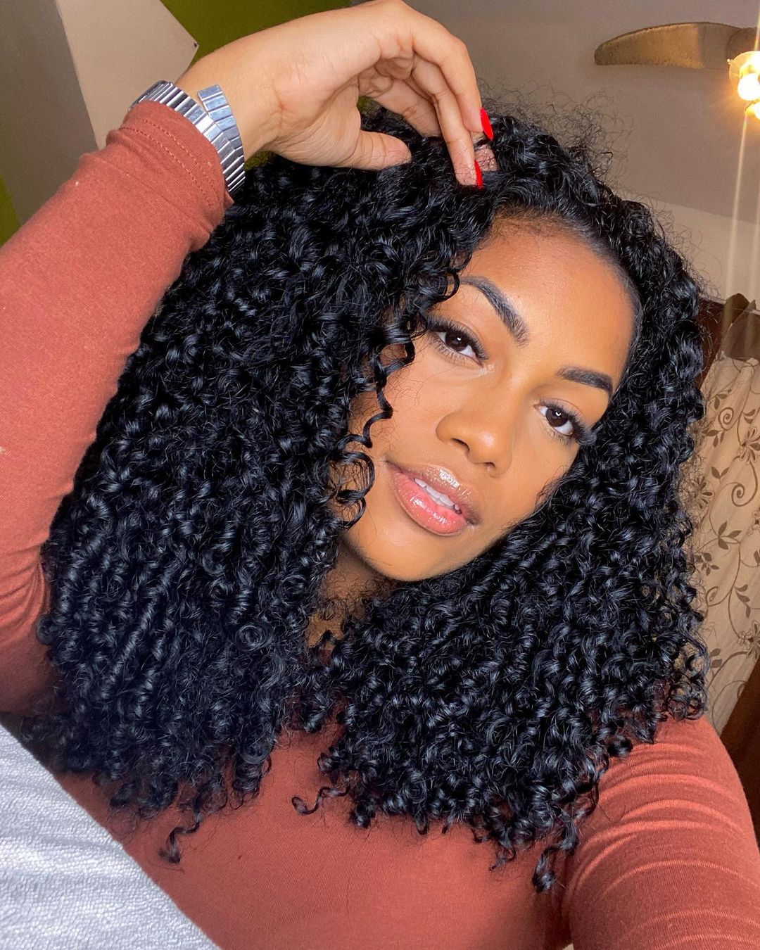 Spiral Curly Lace Front Human Hair Wig Natural Look With PrePlucked wigs