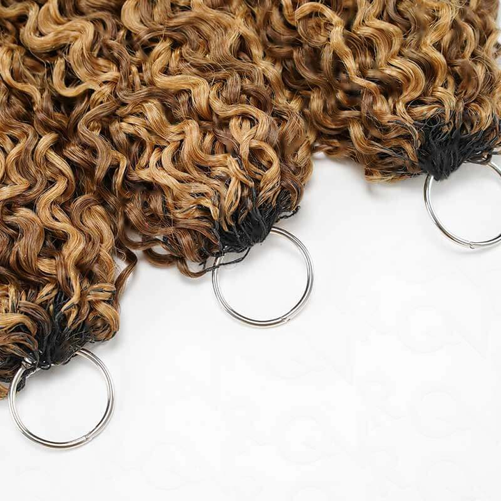 Highlight #P4/27 Burmese Curly Crochet Weave Hair Machine Made Feather Crochet Human Hair Extension