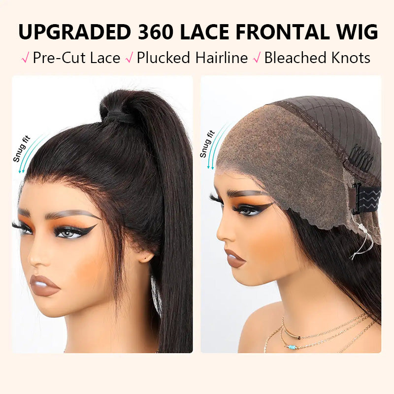 Invisible Strap 360 Glueless Lace Frontal Wigs Brazilian Body Wave Human Hair Wigs