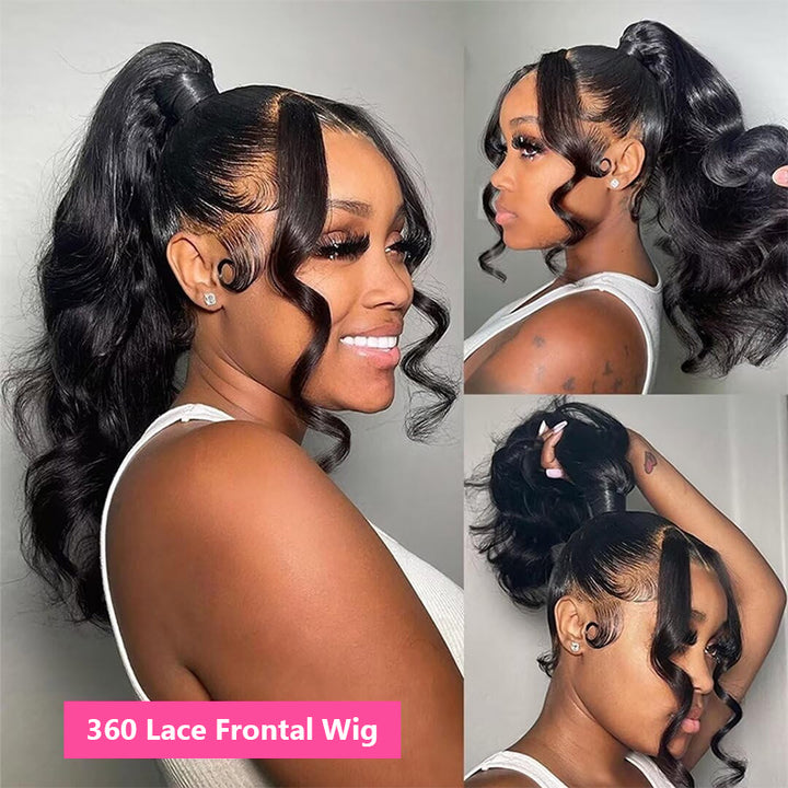 Invisible Strap 360 Glueless Lace Frontal Wigs Brazilian Body Wave Human Hair Wigs