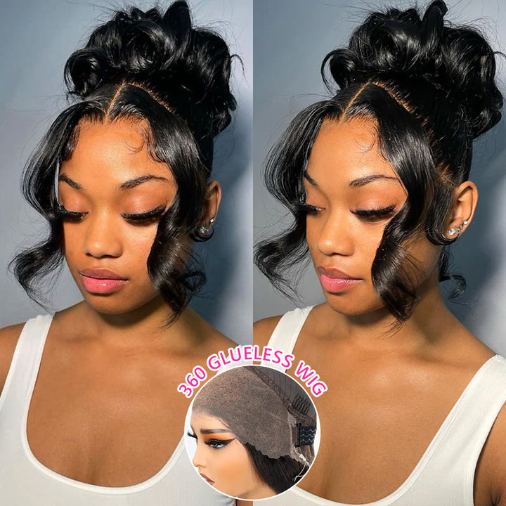 Invisible Strap 360 Glueless Lace Frontal Wigs Brazilian Body Wave Human Hair Wigs
