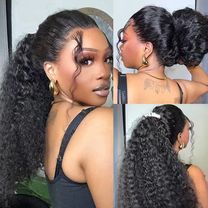Curly 360 Lace Frontal Wig Upgraded Invisi Strap Glueless Human Hair Wigs
