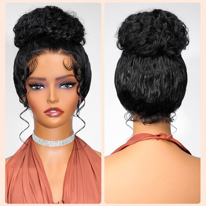Invisible Strap Deep Wave Glueless 360 Lace Frontal Human Hair Wigs