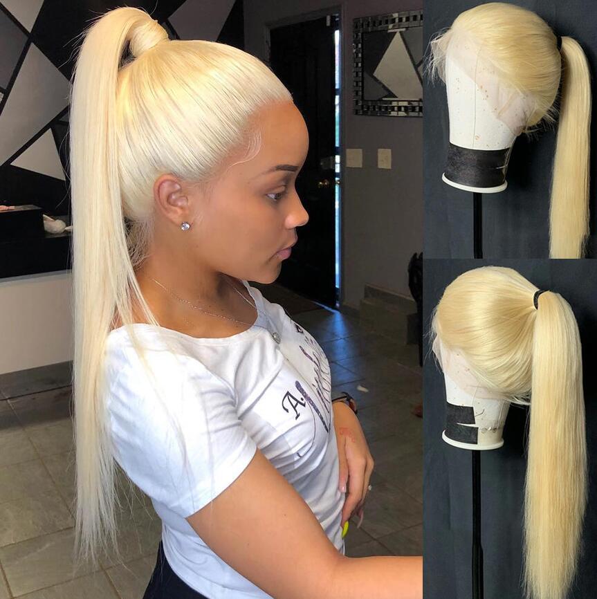 Straight 360 Lace Wig Human Hair Pre Plucked 613 Blonde Hd Lace Frontal Wig Remy Brazilian Hair Wigs
