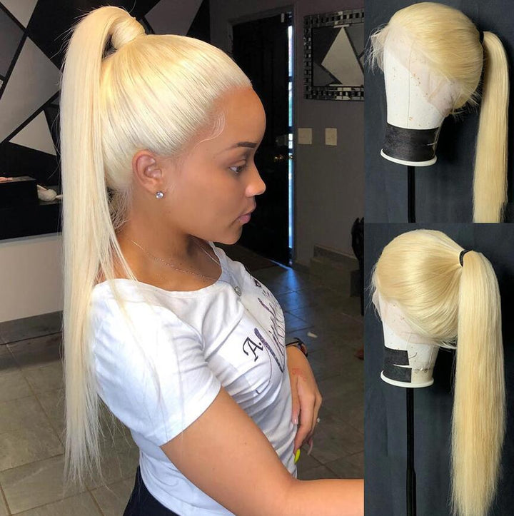 Straight 360 Lace Wig Human Hair Pre Plucked 613 Blonde Hd Lace Frontal Wig Remy Brazilian Hair Wigs