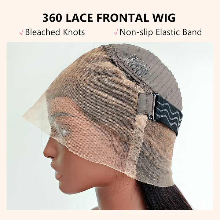 Straight 360 Lace Frontal Wigs Upgraded Glueless Human Hair Wigs Bling hair