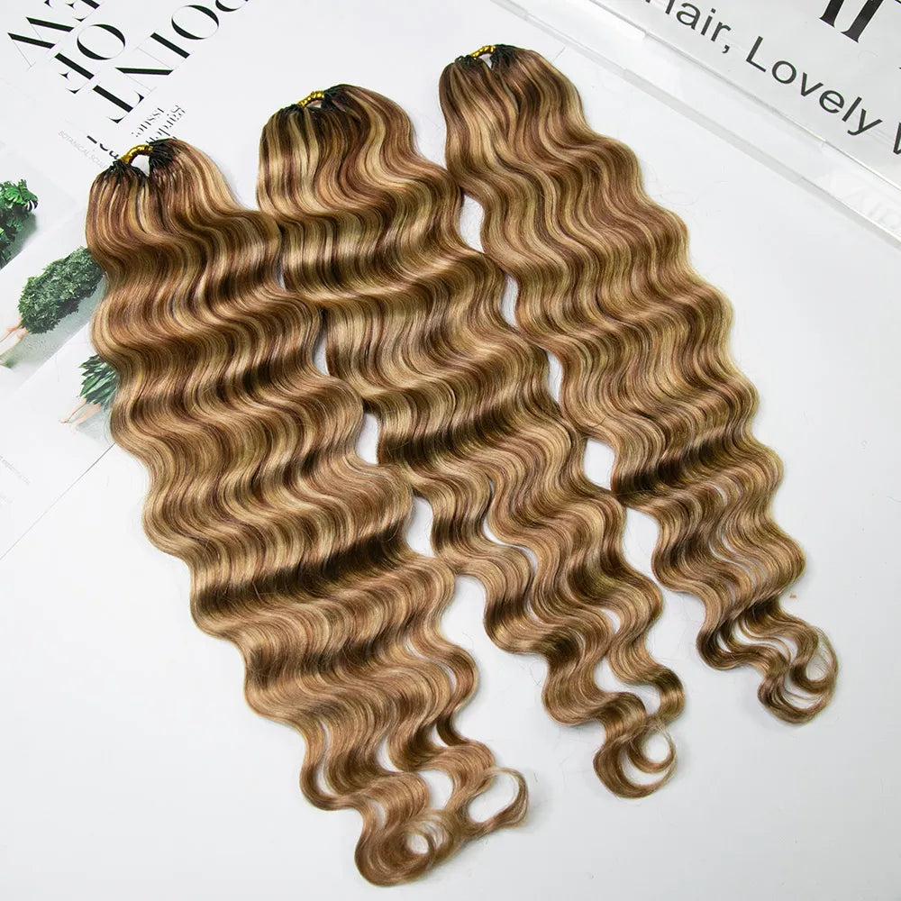 Bling Hair New In #27/30/613 Mixed Color Loose Deep Wave Feather Crochet Human Hair Extensions
