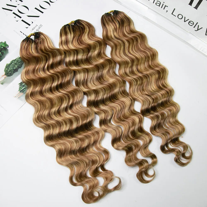 Bling Hair New In #27/30/613 Mixed Color Loose Deep Wave Feather Crochet Human Hair Extensions
