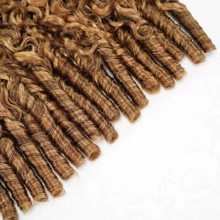 Highlight #P4/27 Burmese Curly Crochet Weave Hair Machine Made Feather Crochet Human Hair Extension