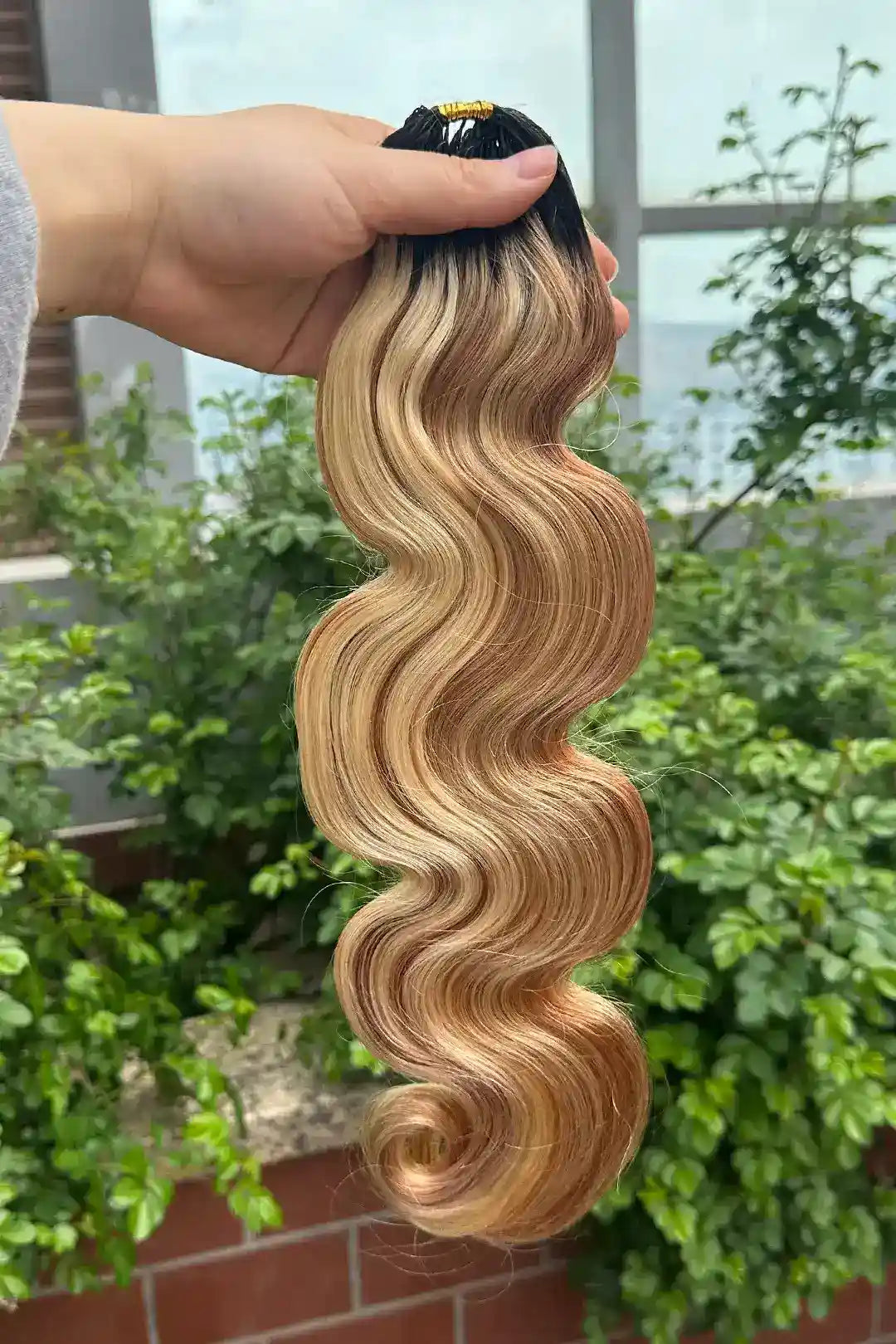 [No Code Needed]New Double Drawn T-Natural Black Mixed #27/30/613 Body Wave Feather Crochet Human Hair Extensions In Bling Hair
