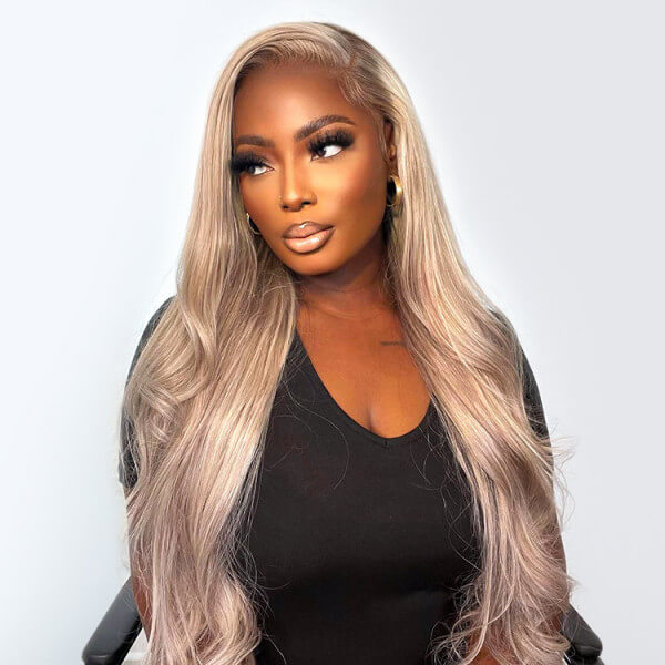 Wear & Go Body Wave Blonde Balayage on Brown Highlight Pre Cut 4x4 & 5x5 Transparent Lace Wigs