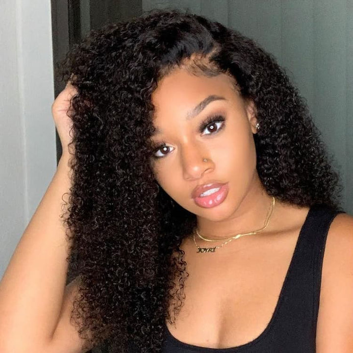 Kinky Curly Undetectable HD 13x4 13x6 Full Lace Frontal Human Hair Wigs
