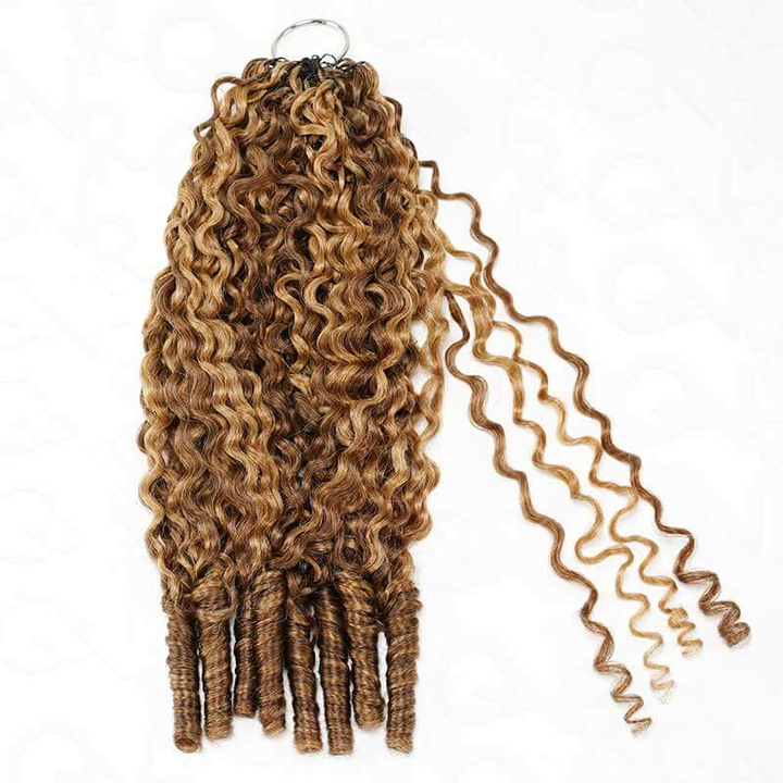 Highlight #P4/27 Burmese Curly Crochet Weave Hair Machine Made Feather Crochet Human Hair Extension