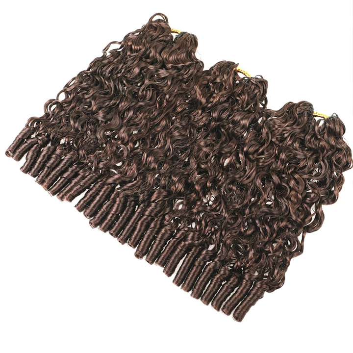 Bling Hair New In #4 Burmese Curly Crochet Human Hair for Boho Braids Miracle Knots Friendly Plush Texture Time-Saving Wear