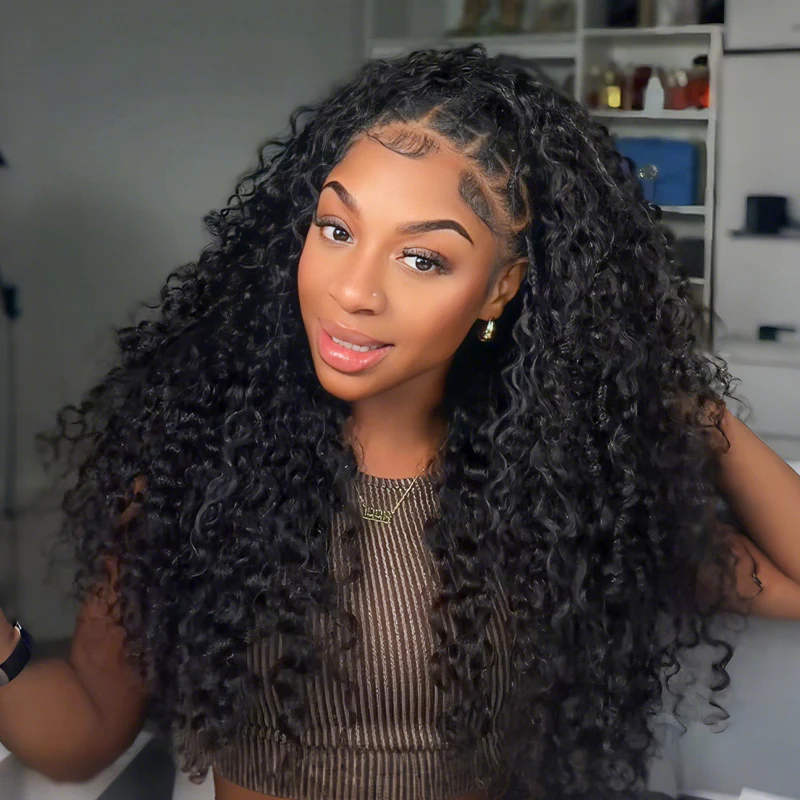 Bling Hair New In Burmese Curly Crochet Human Hair, Designed for Miracle Knots Boho Braids Plush Texture Time-Saving Wear[No Code Needed]