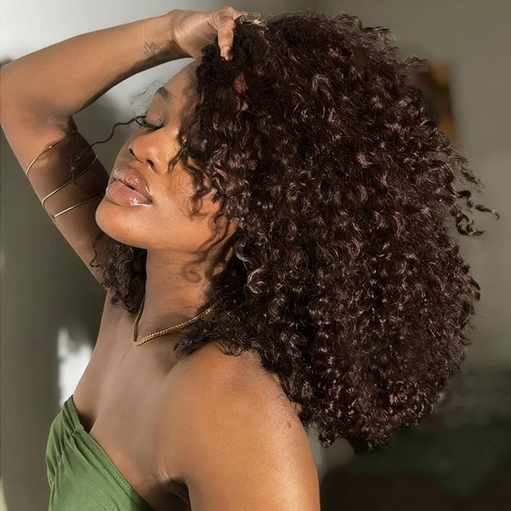Bling Hair New In #4 Burmese Curly Crochet Human Hair for Boho Braids Miracle Knots Friendly Plush Texture Time-Saving Wear