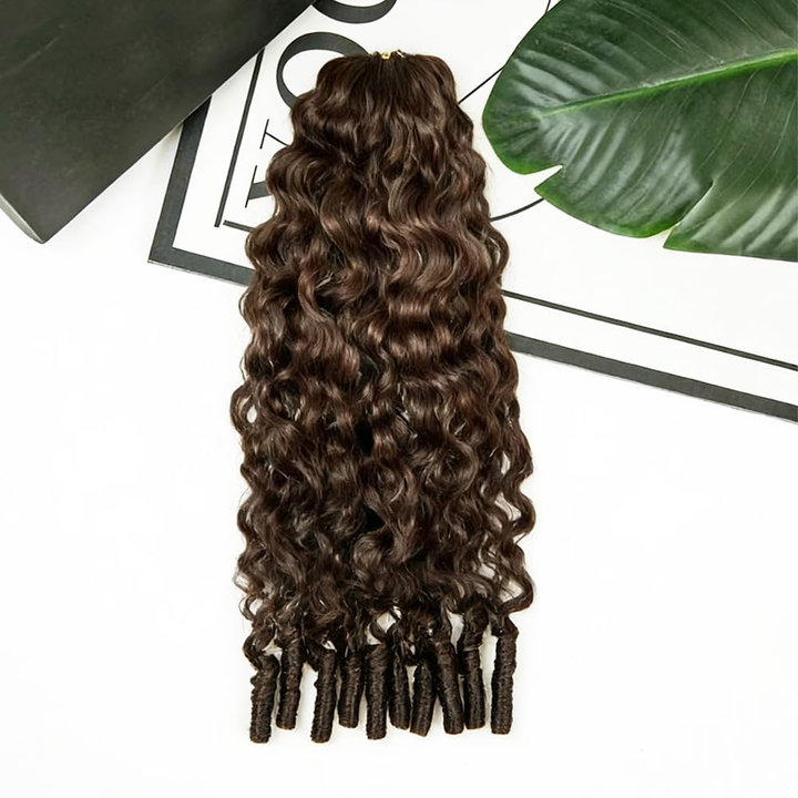 Bling Hair New In #4 Burmese Curly Crochet Human Hair for Boho Braids Miracle Knots Friendly Plush Texture Time-Saving Wear