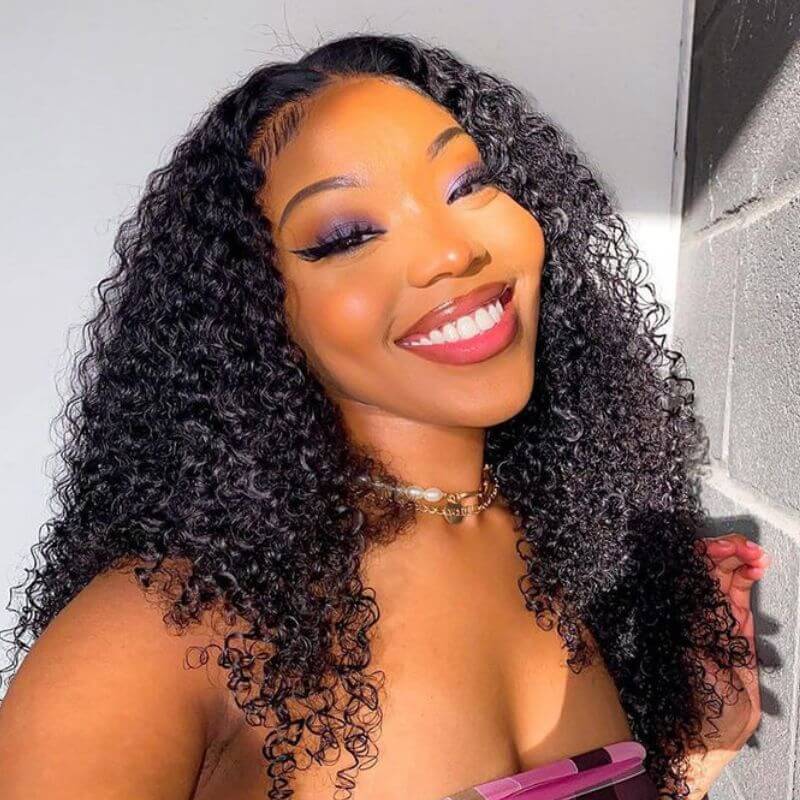5X5 Kinky Curly Lace Wigs Human Hair for Black Women Pre Plucked with Baby Hair