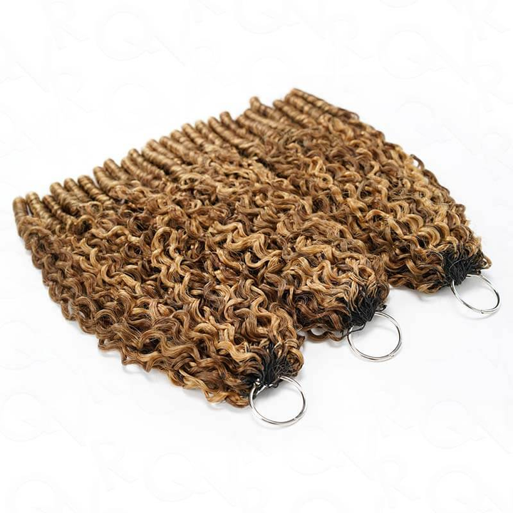 Highlight #P4/27 Burmese Curly Crochet Weave Hair Machine Made Feather Crochet Human Hair Extension
