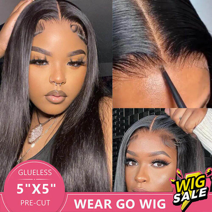Ready to Wear Straight Out of the Box Glueless Lace Closure Wig with Pre Cut Lace