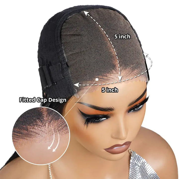 Wear Go Body / Straight Lace Wig with Pre Plucked Hairline Pre Cut 5x5 Lace Glueless Wigs