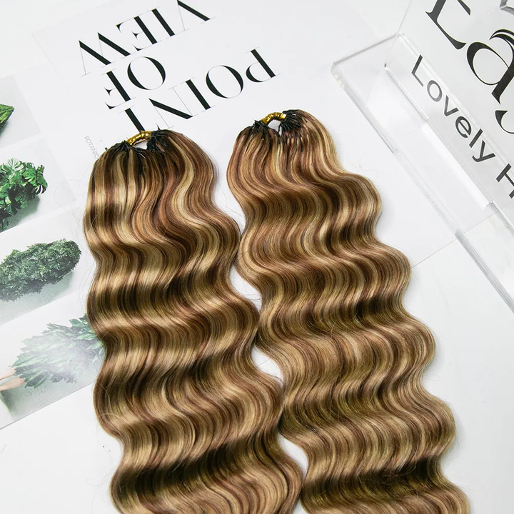 Bling Hair New In #27/30/613 Mixed Color Loose Deep Wave Feather Crochet Human Hair Extensions