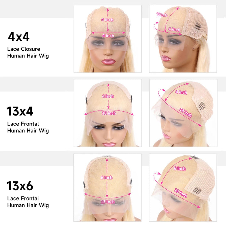 Peakaboo Ash Blonde Mixed Lace Human Hair Bob Wigs 180% Density