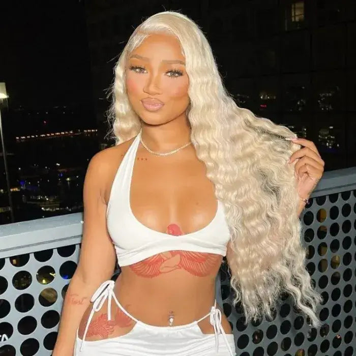 Loose Deep Wave HD Transparent Lace 613 Blonde Human Hair Wigs