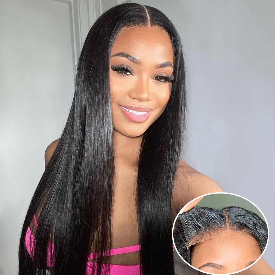 Pre-Everything Glueless Human Hair Wigs Straight 7x5 6x4 Lace Closure Wig