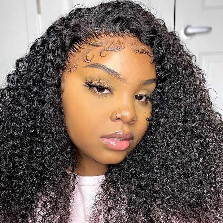 Kinky Curly Undetectable HD 13x4 13x6 Full Lace Frontal Human Hair Wigs