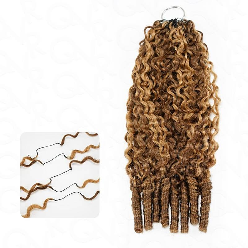 Highlight #P4/27 Burmese Curly Crochet Weave Hair Machine Made Feather Crochet Human Hair Extension