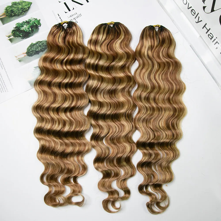 Bling Hair New In #27/30/613 Mixed Color Loose Deep Wave Feather Crochet Human Hair Extensions